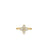 The LOVE IN VERONA MEDIUM PAVE DIAMOND FLOWER RING by Roberto Coin features a four-petal diamond flower in 18K yellow gold, exuding timeless elegance against a white minimalist backdrop.