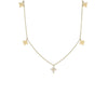 LOVE IN VERONA DIAMOND AND POLISHED SMALL FLOWER STATION NECKLACE