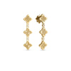 ARABESQUE ALTERNATING DIAMOND AND TRIPLE FLOWER DROP EARRINGS