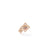 The VENETIAN PRINCESS CARNIVAL PAVE DIAMOND AND MIXED STONES DOUBLE FLOWER RING by Roberto Coin is an 18K rose gold ring with two diamond flower designs and a central purple gemstone, shown on a white background.