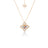 The Roberto Coin VENETIAN PRINCESS CARNIVAL PAVE DIAMOND AND MIXED STONES FLOWER LONG NECKLACE features a gold chain with a pavé diamond and colored gemstone flower pendant, plus a smaller floral charm, shown on a white background.