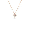 The Roberto Coin Venetian Princess Carnival Small Flower Necklace features pavé diamonds and mixed stones set in 18K rose gold, inspired by the elegance of Venetian celebrations.