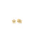 The JASMINE DIAMOND AND POLISHED FINISH SMALL FLOWER EARRINGS by Roberto Coin feature five-petal flowers in 18K yellow gold with textured edges and a central bead, displayed on a white background.