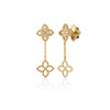 PRINCIPESSA TINY DIAMOND FLOWER DANGLE EARRINGS
