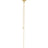 Yellow and gold lariat necklace with flower pendant and diamond accents ends on a white background