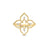 Front view of yellow gold open frame flower ring with diamond accents on a white background