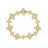 Yellow old open frame multi-flower bracelet with diamond accents on a white background