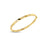 Yellow gold bangle with diamond floral motif accents on a white background