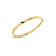 Yellow gold bangle with diamond floral motif accents on a white background