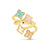 VENETIAN PRINCESS CARNIVAL FOUR ROW PASTEL FLOWER RING