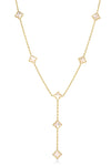 VENETIAN PRINCESS CARNIVAL MOTHER OF PEARL FLOWER STATION LARIAT NECKLACE