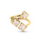 VENETIAN PRINCESS CARNIVAL MOTHER OF PEARL THREE ROW FLOWER RING