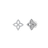 DIAMOND PRINCESS OUTLINE FLOWER MEDIUM STUD EARRINGS