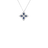 DIAMOND PRINCESS DIAMOND AND BLUE SAPPHIRE LARGE FLOWER NECKLACE