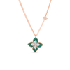 VENETIAN PRINCESS DIAMOND & MALACHITE MEDIUM FLOWER NECKLACE