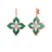 VENETIAN PRINCESS DIAMOND AND MALACHITE LARGE FLOWER DROP EARRINGS