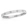 White gold bangle with diamond flower motifs on a white background