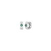 LOVE IN VERONA PAVE DIAMOND AND EMERALD SMALL HOOP EARRINGS