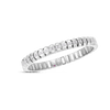 The Roberto Coin OBELISCO DIAMOND FLEXIBLE BANGLE features a repeating pattern of geometric, pyramid-shaped links with small diamonds, shown on a white background.