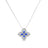 Roberto Coin Princess Flower Flower Necklace in 18K White Gold, Blue Sapphire – Pavé Diamond, Blue Sapphire, Pink Sapphire (front view)