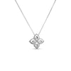 Roberto Coin Princess Flower Flower Necklace in 18K White Gold, Blue Sapphire – Pavé Diamond, Blue Sapphire, Pink Sapphire (back view)