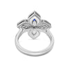 Roberto Coin Princess Flower Flower Ring in 18K White Gold, Blue Sapphire – Pavé Diamond, Blue Sapphire, Pink Sapphire (back view)