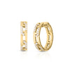 The Roberto Coin NAVARRA MEDIUM DIAMOND HOOP EARRINGS feature a chain-link design in 18K yellow gold, accented with sparkling white diamonds.