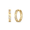 The Roberto Coin NAVARRA LARGE DIAMOND HOOP EARRINGS feature a chain-link design in 18K yellow gold, accented with sparkling white diamonds.