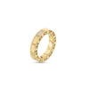 The Roberto Coin ART DECO MOSAIC DIAMOND ACCENT RING is crafted in 18K gold with a textured geometric design, a rectangular section set with diamond accents, and a polished band for timeless elegance.