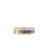 The PRINCESS MULTI SAPPHIRE SQUARE RING by Roberto Coin showcases 18K rose gold, square-cut sapphires in a gradient of yellow, green, blue, and pink hues, set in a channel with twisted rope detailing.