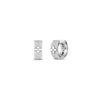 LOVE IN VERONA PAVE DIAMOND AND POLISHED FLOWER HOOP EARRINGS