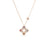 The Roberto Coin VENETIAN PRINCESS CARNIVAL PAVE DIAMOND AND MIXED STONES LARGE OPEN FLOWER LONG NECKLACE in 18K rose gold features a colorful gemstone and diamond flower pendant, plus a decorative clasp element, shown on a white background.