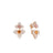 The VENETIAN PRINCESS CARNIVAL PAVE DIAMOND AND MIXED STONES CUT FLOWER DROP EARRINGS by Roberto Coin feature floral 18K rose gold, pave diamonds, and vibrant orange and pink stones, inspired by the Venetian Princess Carnival.