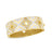 The VENETIAN PRINCESS DIAMOND AND ENAMEL WIDE FLOWER BANGLE by Roberto Coin showcases gold and white enamel bands, sparkling diamonds, and floral motifs with intricate 18K yellow gold inner detailing for an elegant, ornate look.