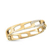 NAVARRA WIDE LINK AND DIAMOND ACCENT SQUARE BANGLE