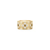 VENETIAN PRINCESS ETCHED FRAME DIAMOND AND WHITE ENAMEL FLOWER RING