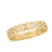 The VENETIAN PRINCESS Etched Frame Diamond and White Enamel Flower Bangle by Roberto Coin is crafted in 18K yellow gold, showcasing an openwork floral design with diamond accents and white enamel details.