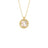 The VENETIAN MEDALLIONS SMALL PENDANT NECKLACE by Roberto Coin features an 18K yellow gold chain, a round mother-of-pearl center pendant with diamond accents, and a decorative gold leaf border.