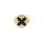The VENETIAN MEDALLIONS MEDIUM REVERSIBLE RING by Roberto Coin is crafted in 18K yellow gold, featuring a round black enamel face with three diamond floral motifs and a twisted rope border, inspired by Venetian medallion designs.