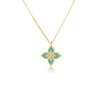 VENETIAN PRINCESS DIAMOND AND CYAN ENAMEL FLOWER NECKLACE