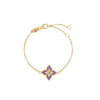 Roberto Coin Venetian Princess Flower Charm Bracelet in 18K Yellow Gold – Diamond, Ceramic Enamel (front view)