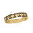 The Roberto Coin VENETIAN PRINCESS DIAMOND AND BLACK ENAMEL FLOWER BANGLE features a black enamel geometric pattern with diamond accents and an engraved floral design on the inner band.