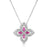 PRINCESS FLOWER PAVÉ DIAMOND AND PINK SAPPHIRE NECKLACE