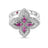 PRINCESS FLOWER PAVÉ DIAMOND AND PINK SAPPHIRE RING