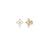 Yellow gold and diamond floral earrings on a white background.