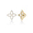 DIAMOND PRINCESS OUTLINE LARGE TAPERED FLOWER STUD EARRINGS