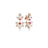 The TIARE' Diamond, Rubellite, and Mother of Pearl Drop Earrings by Roberto Coin feature flower designs with white mother of pearl petals, rubellite centers, and diamond accents, shown against a white background.