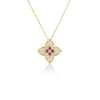 VENETIAN PRINCESS CARNIVAL DIAMOND & RUBELLITE LARGE FLOWER NECKLACE
