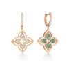 VENETIAN PRINCESS PIROUETTE PAVE SMALL FLOWER DROP EARRINGS