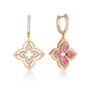 VENETIAN PRINCESS PIROUETTE PAVE SMALL FLOWER DROP EARRINGS